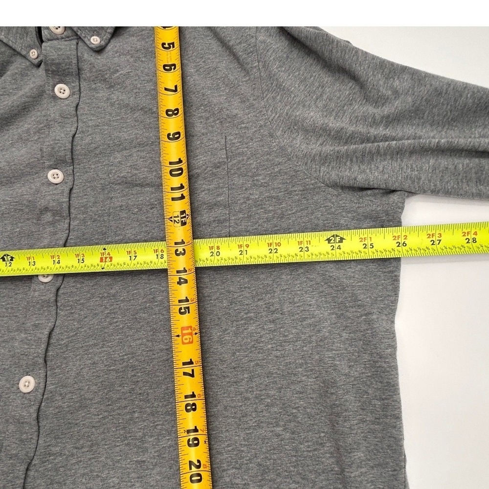 UpWest Mens XL Gray Knit Button Down Shirt Soft Casual Resort Coastal Minimalist - Picture 4 of 10